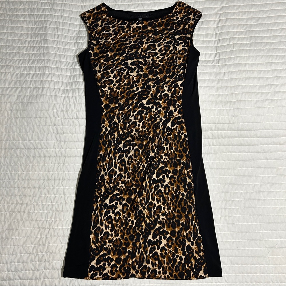 Tiana B. Leopard Cheetah Animal Print Sleeveless Mob Wife Midi Dress Women 4P